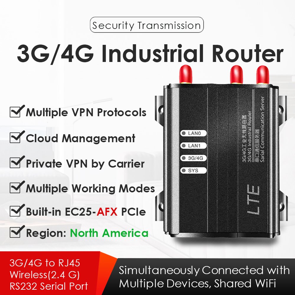 EXVIST EC25-AFX Mini PCIe Modem 4G/3G LTE Industrial LTE Router with SIM Card Slot 2.4G 300M North America VPN VPDN PPTP L2TP